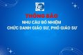 Nhu cầu bổ nhiệm, bổ nhiệm lại chức danh giáo sư, phó giáo sư năm 2025