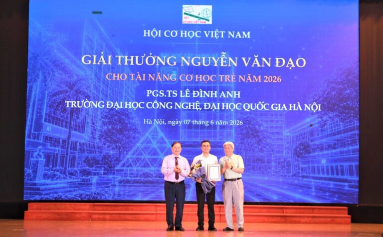 Giảng viên Trường ĐH Công nghệ được trao Giải thưởng Nguyễn Văn Đạo dành cho Tài năng Cơ học trẻ năm 2026